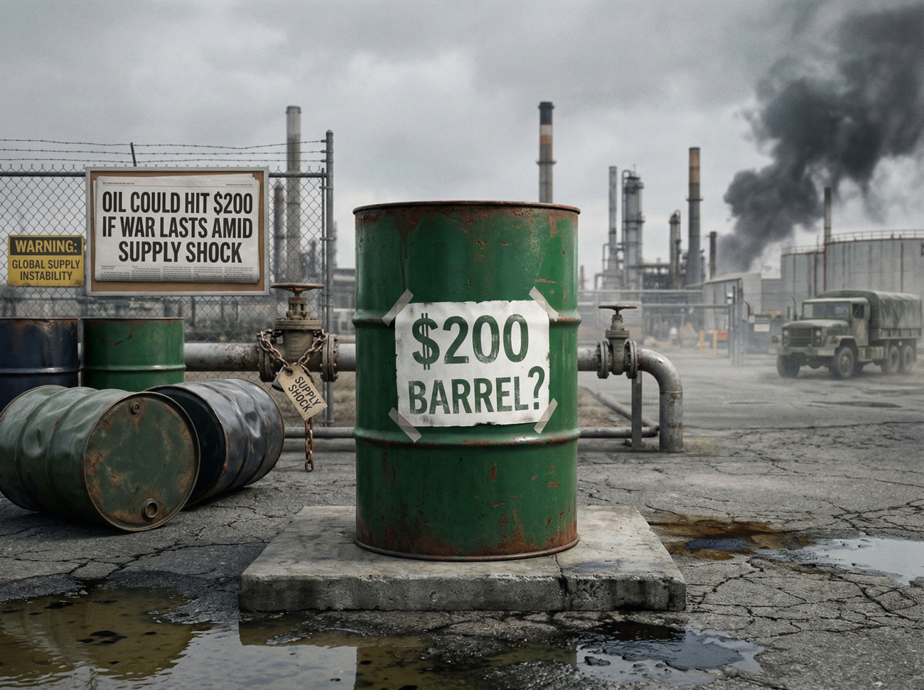 Oil Could Hit $200 if War Lasts Amid Supply Shock