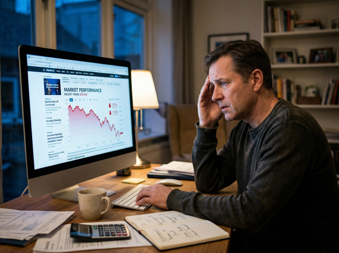 financial stress chart declining market