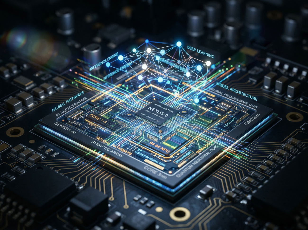 futuristic semiconductor chip artificial intelligence