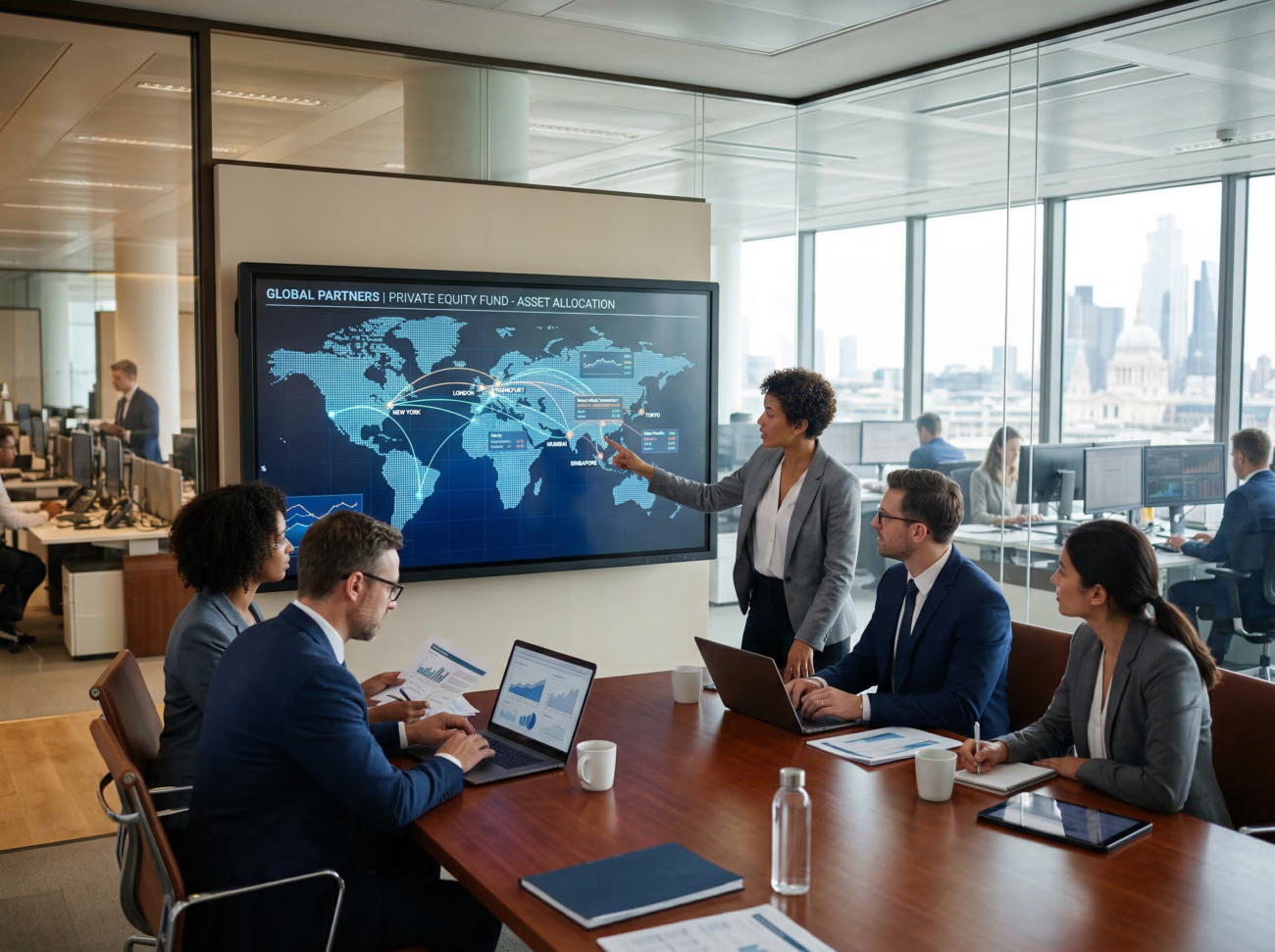 private equity finance office global investment concept