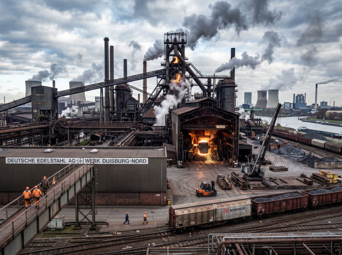 steel plant industrial factory germany heavy industry