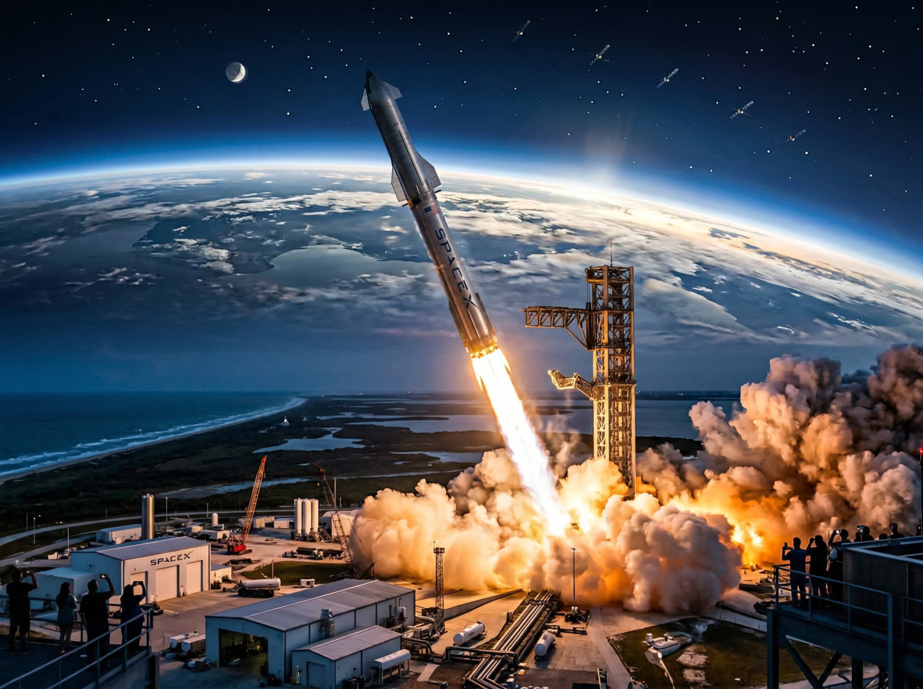 spacex rocket launch space technology concept