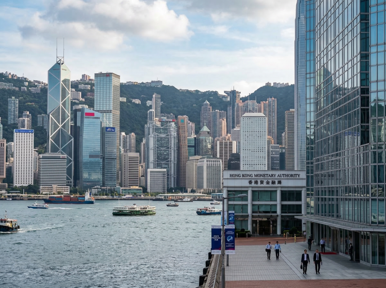 hong kong skyline financial district investment banking asia