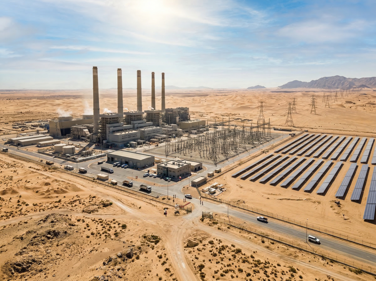 middle east power plant desert energy infrastructure