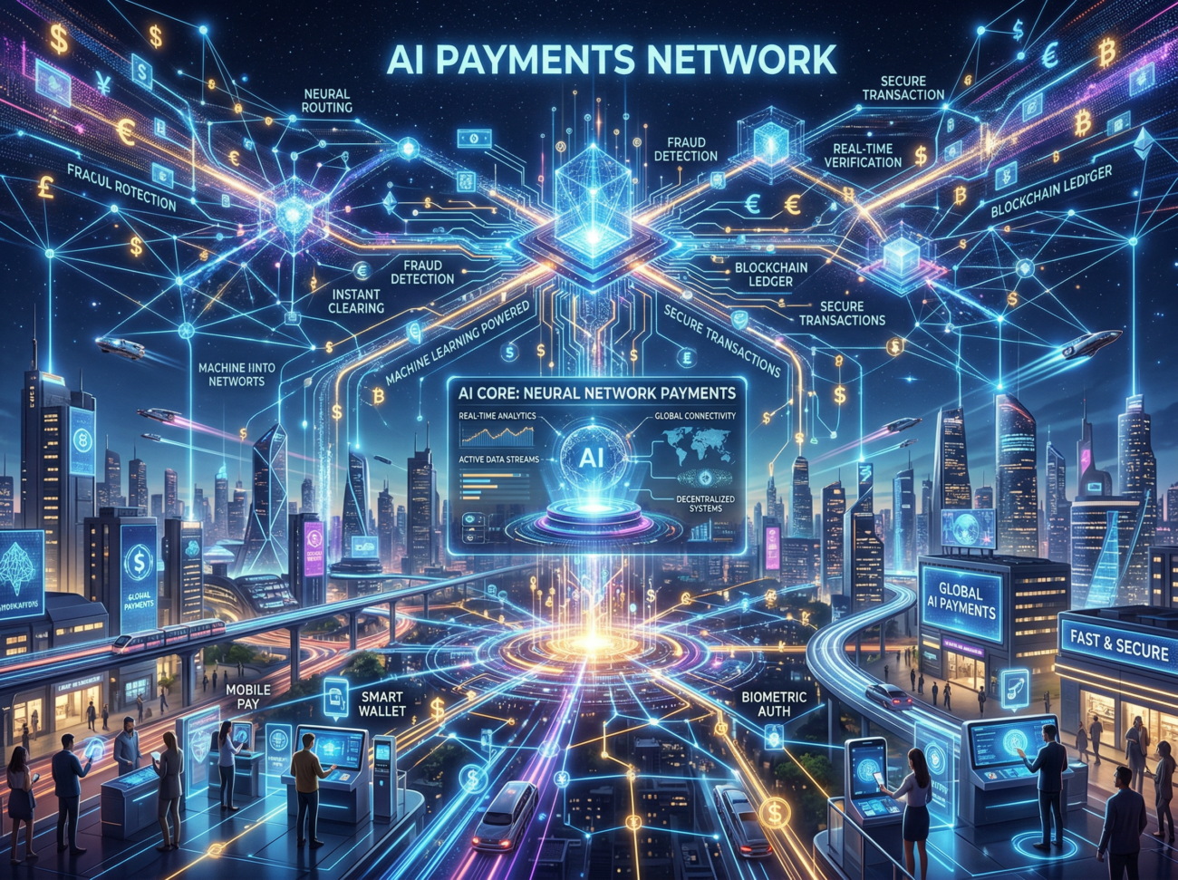 digital payments AI network futuristic