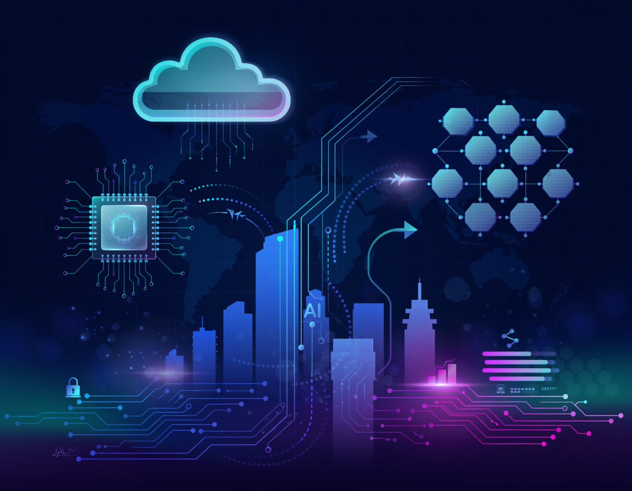 big tech companies digital transformation AI concept