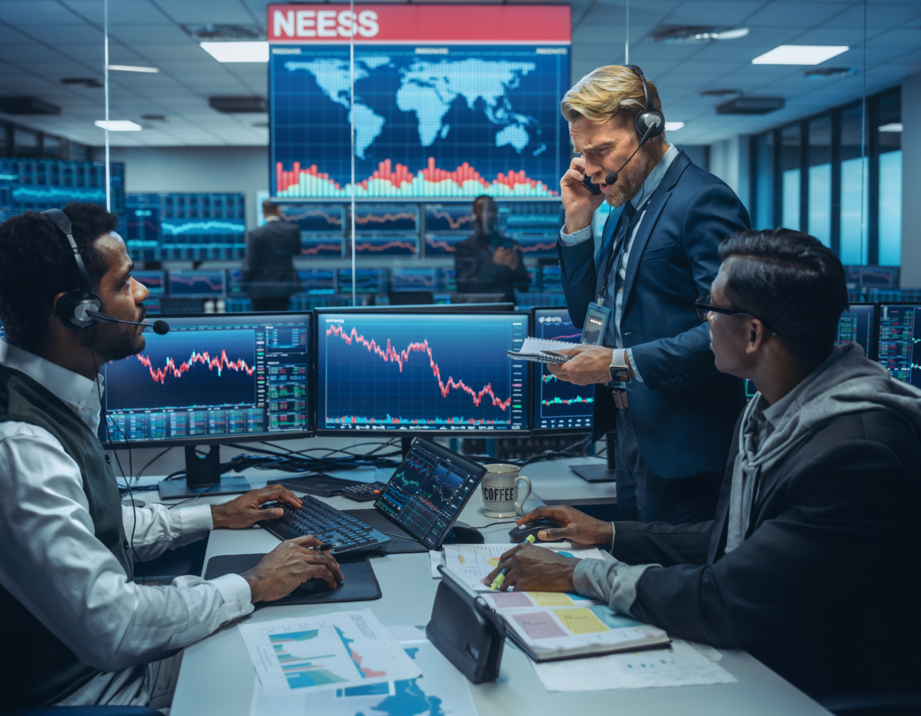 central bank financial stress trading floor