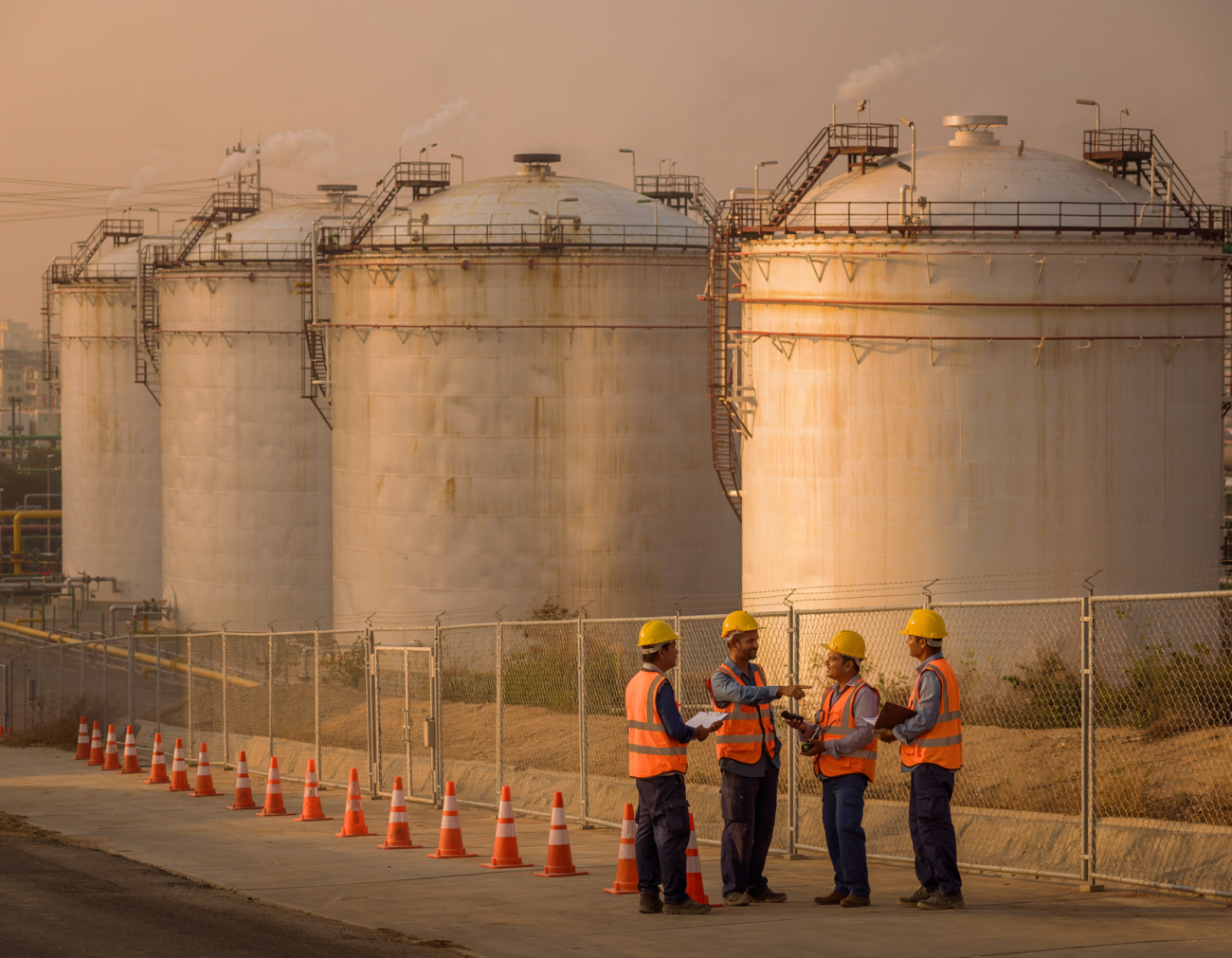 fuel storage tanks refinery workers supply crisis