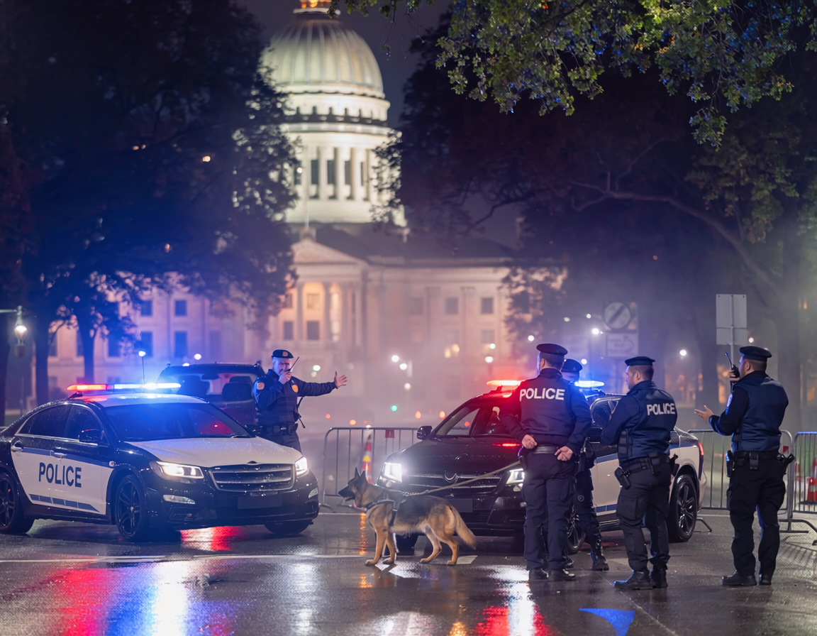 law enforcement response washington dc night