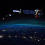 satellite constellation space earth night