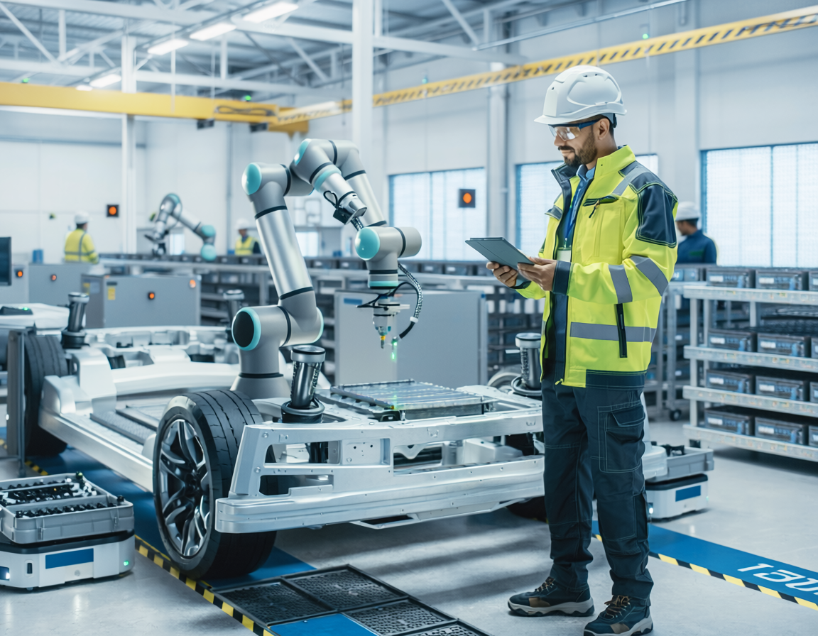 EV manufacturing factory robotics