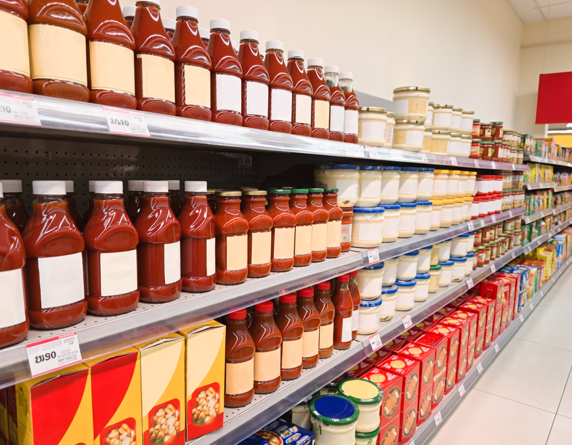 food products supermarket shelf kraft heinz brands