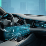 ford style electric vehicle futuristic AI interface