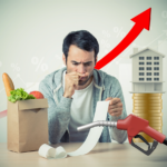 inflation concept grocery prices gas station rent increase