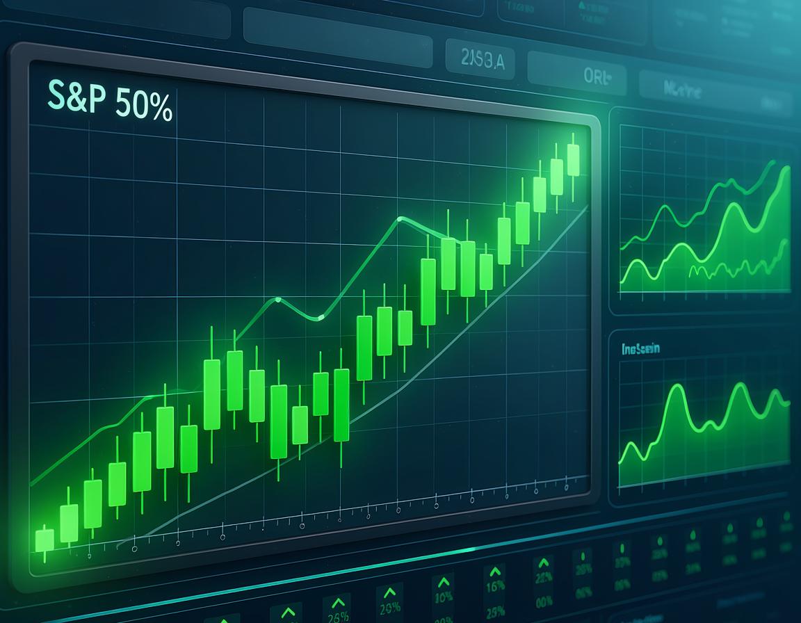 stock market rally green charts s&p 500